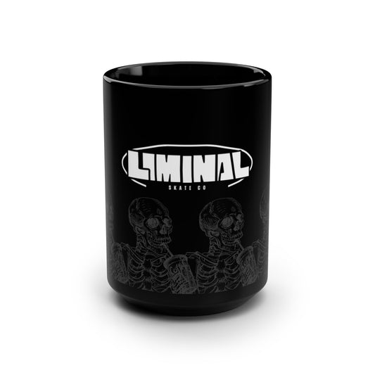 Liminal Skateboarding Co-  Skeleton Black Mug - 15oz - Liminal Skateboard Co.